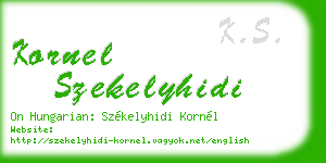 kornel szekelyhidi business card