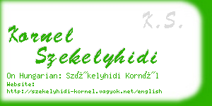 kornel szekelyhidi business card